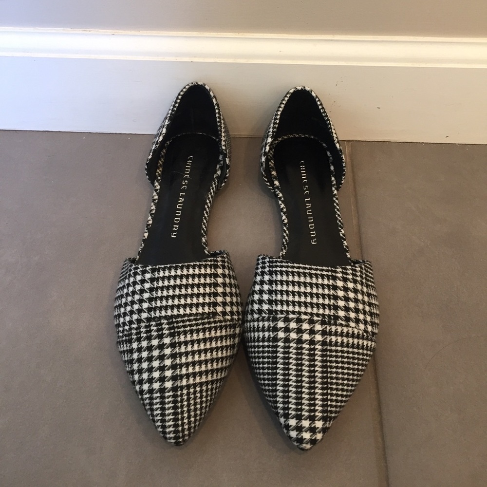 🖤Hounds-Tooth, Pointed, Slip-On Flats🖤